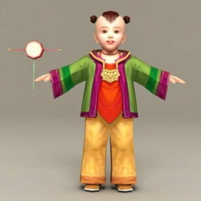Starożytny chiński model 3D małego chłopca