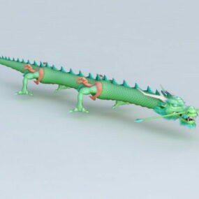 Modelo 3d do dragão chinês verde