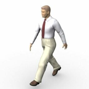 Homme d'affaires marchant modèle 3D
