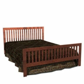 Mission Style Bed 3d model