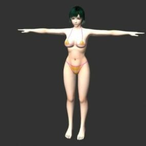 Azjatycka dziewczyna w bikini Model 3D
