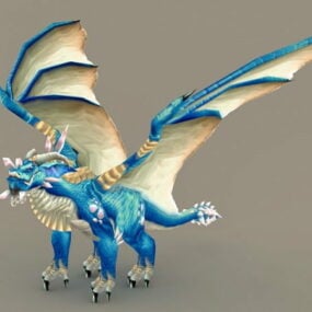 3d модель синього дракона