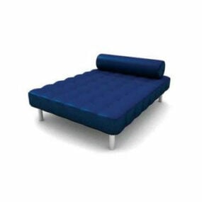 Blue Mattress Bed 3d model