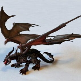 Modello 3d del drago nero