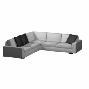 Modelo 3d de sofá de pano de canto