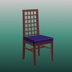 Wood Side Dining Chair 3d model
