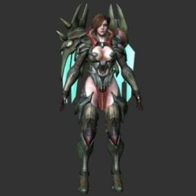 Sci Fi Woman Warrior 3D-malli