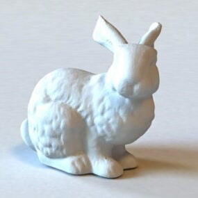 דגם תלת מימד של פסל ארנב לבן