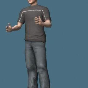 Homem jovem Rigged Modelo 3D de personagem