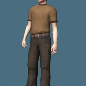 Příležitostný muž Rigged 3D model postavy
