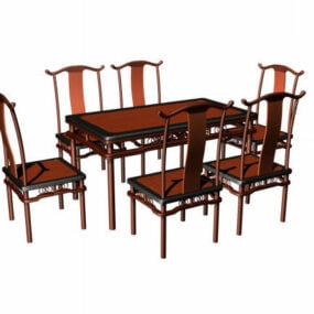 Antique Dining Sets Furniture 3d model