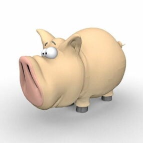 Character Cute Cartoon Pig 3d-modell