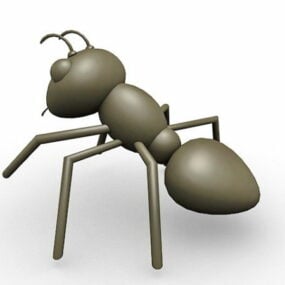 Character Cartoon Black Ant 3d model