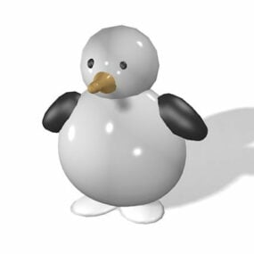 Model Kartun Penguin Mainan 3d