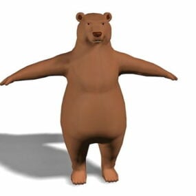 Brown Bear Cartoon 3d model