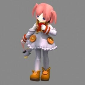 Charakter süßes Anime-Mädchen 3D-Modell