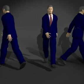 Mô hình 3d nhân vật doanh nhân trong tư thế đi bộ