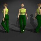 Woman In Walking Pose Character