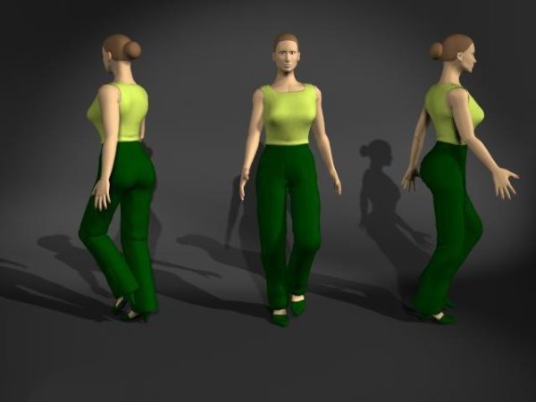 Woman In Walking Pose Character