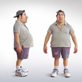 Fat Man tecknad karaktär 3d-modell