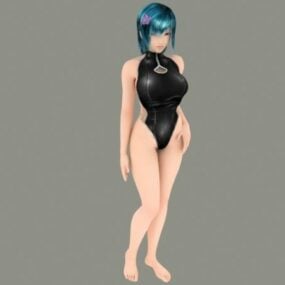 Modello 3d del personaggio della ragazza bikini