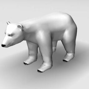 Lowpoly نموذج حيوان الدب القطبي ثلاثي الأبعاد