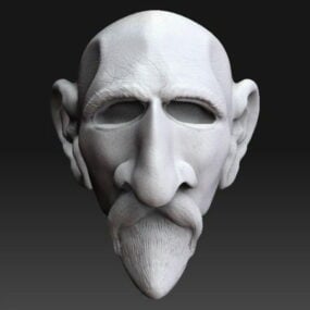 老人の頭のキャラクター3Dモデル