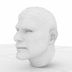 Modelo 3d de personaje de cabeza de anciano
