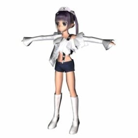Mô hình 3d nhân vật cô gái anime Nhật Bản