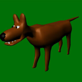 Modelo 3d de personagem de desenho animado lobo