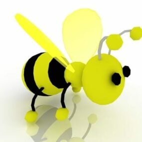 Niedliches Cartoon-Bienen-Charakter-3D-Modell