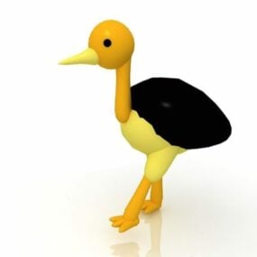 Cartoon Ostrich Character 3d model