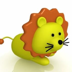 かわいい漫画のライオンのキャラクター3Dモデル