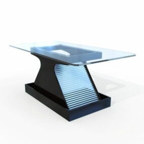 Modelo 3d de mesa de centro de vidro moderna para móveis