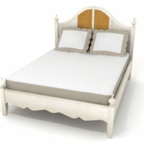 Furnitur Tempat Tidur Kayu Klasik model 3d