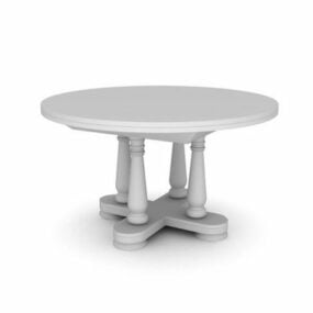 Modelo 3d de móveis antigos de mesa redonda