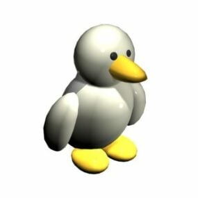 Cartoon White Duck Toy 3d model