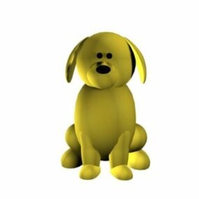 3d-модель мультяшної іграшкової жовтої собаки
