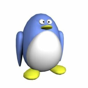 Penguin cuaille Lowpoly Múnla Ainmhithe 3D saor in aisce
