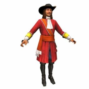 Capitán pirata personaje modelo 3d