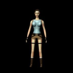 Modello 3d del personaggio di Tomb Raider Lara Croft