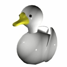 Cartoon White Duck Toy 3d model