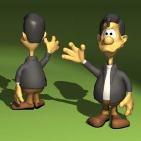 Personagem de desenho animado homem de terno modelo 3d