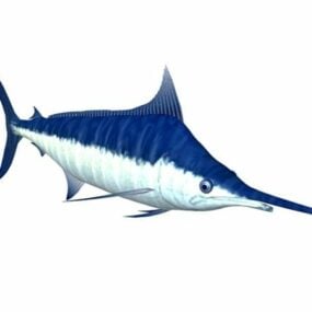 Blaues Marlin-Fisch-Tier-3D-Modell