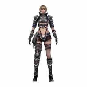 キャラクターファンタジー女性戦士3Dモデル