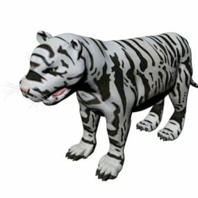 Model 3D zwierzęcia Bengalskiego Białego Tygrysa