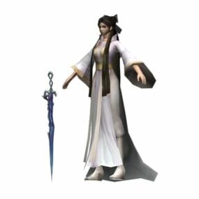 مدل سه بعدی شخصیت زن شمشیر چینی باستان