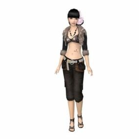 Asian Beautiful Girl Character 3d model