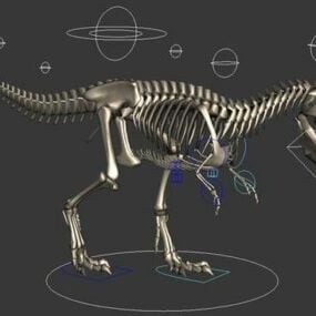 โมเดล 3 มิติของ Raptor Dinosaur Running Pose