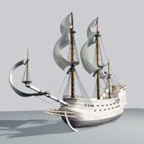 18th Century Warship 3d-modell